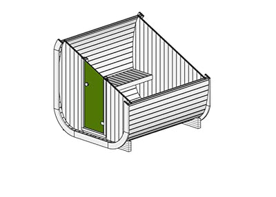 FinnTherm Fasssauna aus Holz ScandiCube Comfort, Outdoor-Sauna modern, Außensauna Garten mit 42 mm Wandstärke, Saunahaus 204 x 225 x 212 cm, naturbehandelt oder Thermoholz