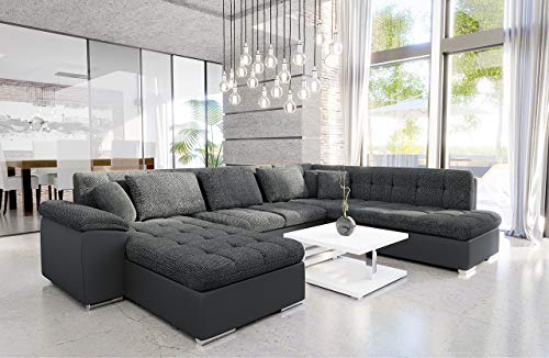 Eckcouch Ecksofa Niko Bis! Design Sofa Couch! mit Schlaffunktion und Bettkasten! U-Sofa Große Farbauswahl! Wohnlandschaft vom Hersteller (Ecksofa Links, Soft 020 + Majorka 03)