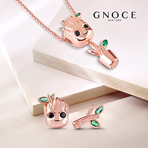 Gnoce Baum Mann Bolzenohrring 925 Sterling Silber"Ich bin Groot" Rose Gold Ohrringe Schmuck Geschenk für Damen Ehefrau Geburtstag