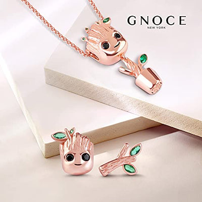 Gnoce Baum Mann Bolzenohrring 925 Sterling Silber"Ich bin Groot" Rose Gold Ohrringe Schmuck Geschenk für Damen Ehefrau Geburtstag