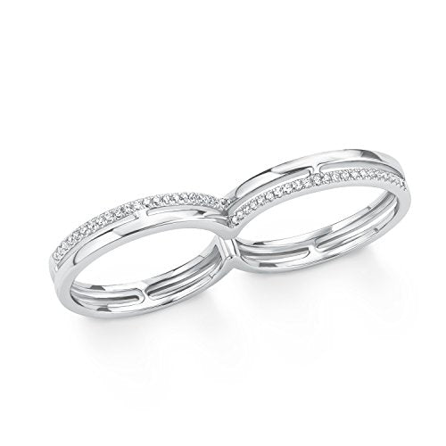 s.Oliver Damen-Ring Doppelring 925 Silber rhodiniert Zirkonia weiß Gr. 56 (17.8) 2015105