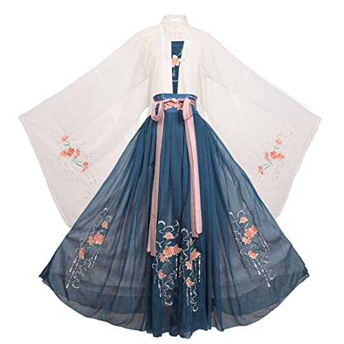 AMOC Cosplay Outfit, Traditionelles Chinesisches Hanfu-Kleid Cosplay Outfit mit Schal für Weihnachten Halloween