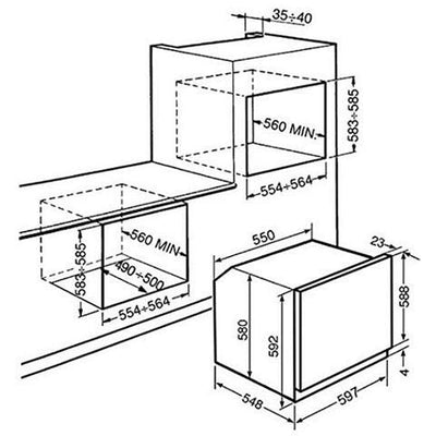 SMEG Backofen Einbau-Backofen aus Edelstahl SF800AVO