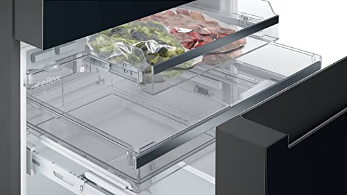 Siemens KF96RSBEA iQ700 Smarte Multi-door Kühl Gefrierkombination, 183 x 90,6 cm, 401 Litre Kühlen + 171 Litre Gefrieren, Nofrost nie wieder abtauen, Supercooling schnellere Kühlung,Icetwister,Schwarz