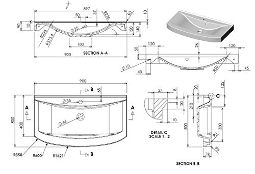 naka24 Badmöbel Set Dynamic 90 cm MÖBEL BADSET MIT WASCHBECKEN BRAUN LED (Waschtisch Spiegel LED Hänge- Unter- Hochschrank)