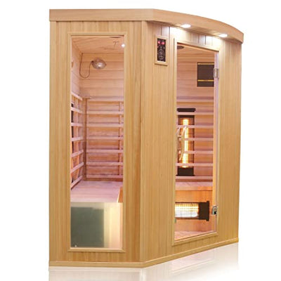 Luxus LED Infrarotsauna 160x160cm Infrarotkabine Wärmekabine Sauna Vollspektrum