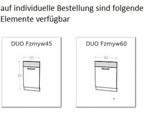 naka24 Küche KAM Schränke Zebrano/Birne Verschiedene Kombinationen (260 cm mit Arbeitsplatten 130 und 130)