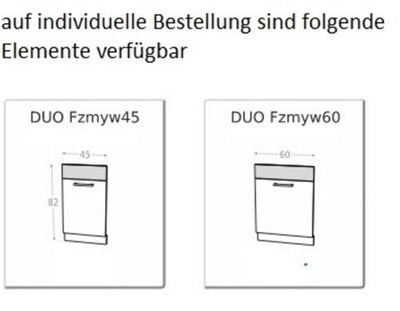 naka24 Küche KAM Schränke Zebrano/Birne Verschiedene Kombinationen (260 cm mit Arbeitsplatten 130 und 130)