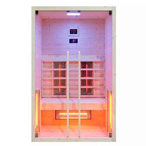 HORI® Moderne Sauna Infrarotsauna inkl. Steuergerät | Halogenstrahler I 2 Personen