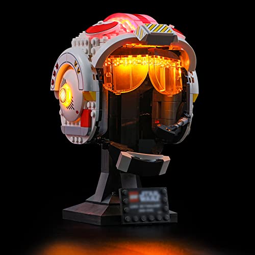 BRIKSMAX Led Beleuchtungsset für Lego Star Wars Helm von Luke Skywalker(Rot Fünf) - Compatible with Lego 75327 Bausteinen Modell - Ohne Lego Set