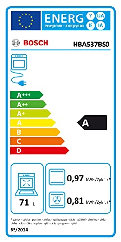 Bosch HBA537BS0 Serie 6 Einbau-Backofen, 60 x 60 cm, EcoClean, AutoPilot 10, 3D Heißluft Backen auf 3 Ebenen & DSZ4685 Zubehör für Dunstabzüge, Griffleiste Edelstahl, Made in Germany