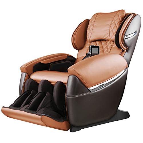 Lzour Elektrische Massage-Raumkapsel Entspannen Sie den Rückenkörper-Massagestuhl, Massagestuhl Zero Gravity-Ganzkörper-Shiatsu-Recliner mit Fußwalzenmassage,Braun