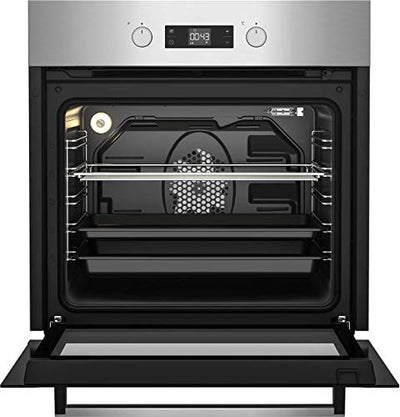 Beko BIM22301X Backofen Elektro/A/71 L/Silber/SimpleSteam Reinigungsfunktion/3D-Kochen/Pflegeleichte Emaillierung/Kindersicherung/Backofentür abnehmbar/Kühlgebläse