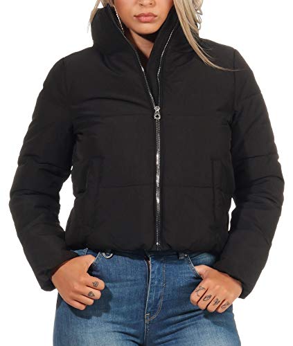 ONLY Damen Steppjacke ONLDolly Kurze Jacke mit hohem Kragen 15205371 Black M