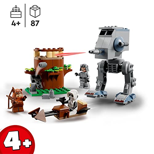 LEGO 75332 Star Wars at-ST, Bauspielzeug für Vorschulkinder ab 4 Jahren mit Ewok Wicket und Scout Trooper Minifiguren und Starter-Bauelement, Set 2022