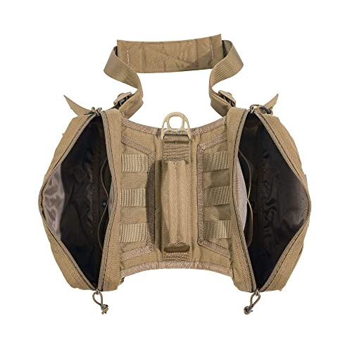 EXCELLENT ELITE SPANKER Service Jagd Hund Rucksack Rucksack Hundegeschirr Satteltasche Hunderucksack Einstellbar Molle Hund Rucksack für Mittelgroße Large Hunde(Braun)