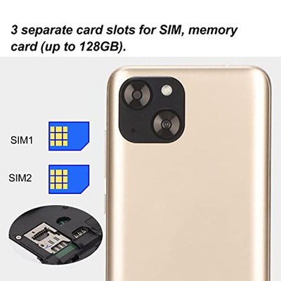 3G-Smartphone, Dual-SIM-Telefon 1 GB RAM 8 GB ROM 100-240 V WiFi FüR Android 11 (EU-Stecker)