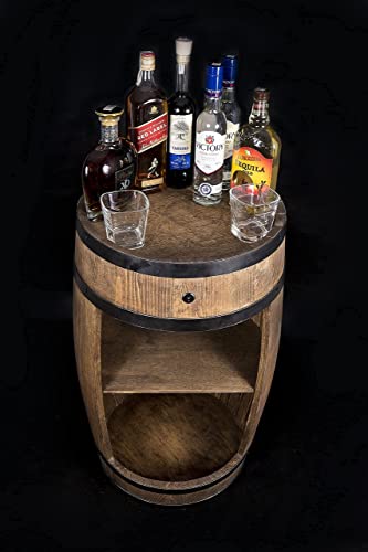 weeco Bar Schränk LED. Weinregal Weinschrank XL. Fass Vintage deko Wohnzimmer. Minibar Gin Whisky Bier. Weinfass Stehtisch. Holzfass für Gläser und Flaschen. Wine Rack geschenkset. Bartisch mit Holz