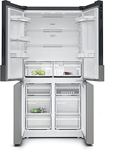 Siemens KF96NVPEA iQ300 French Door Kühlschrank, 183 x 91 cm, 405 L Kühlen + 200 L Gefrieren, hyperFresh längere Frische, noFrost nie wieder abtauen, superCooling schnellere Kühlung