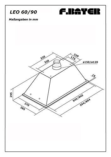 Einbau Dunstabzugshaube Lüfterbaustein Deckenhaube 90cm/Abzugshaube/Einbauhaube mit 4 Stufigen TouchControl/Superstarker 850m³/h Motor/Einbauhaube mit Fernbedienung/Dunsthaube/Ablufthaube/Umlufthaube