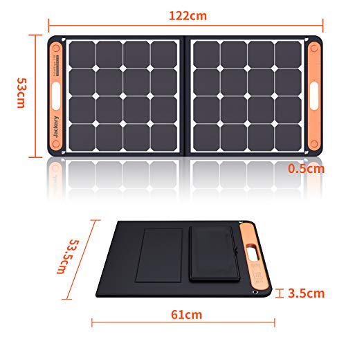 Jackery Faltbares Solarpanel SolarSaga 100 - Solarmodul für Explorer 240/500/1000 Tragbare Powerstation - Solarladegerät mit 2 x USB-Anschluss -100W Outdoor Solargenerator für Camping und Garten