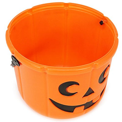 com-four® 4X Halloween Körbe, Kürbis Eimer zum Sammeln von Süßigkeiten zu Halloween, 14 cm hoch, Ø 18 cm (04 Stück - 14x18 cm)