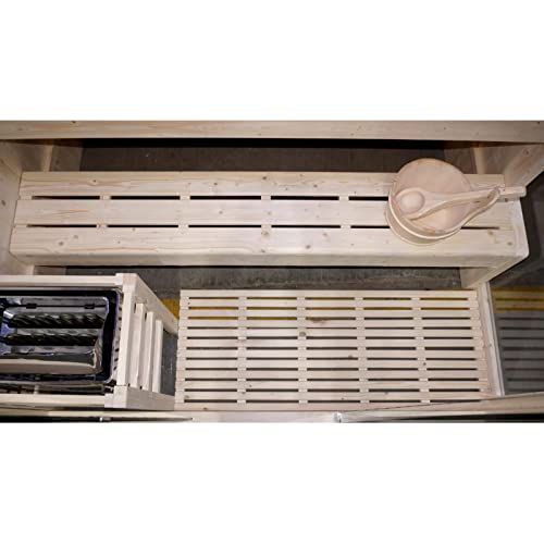 HORI® Moderne Sauna Heimsauna inkl. Saunaofen & Infrarotstrahlern | 3,6 kW Ofen, 3 Infrarotstrahler I 3-4 Personen