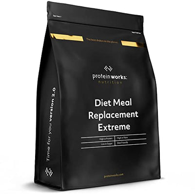 THE PROTEIN WORKS Diät-Ersatzmahlzeit Extreme | Vollwertige Mahlzeit, Immunsystem stärkende Vitamine, gesund, preiswert, nur Wasser hinzufügen | Erdbeer Sahne, 1kg