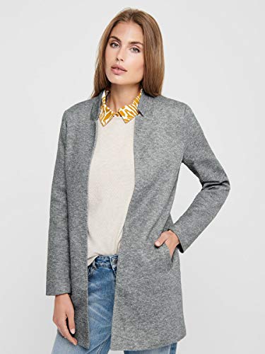 ONLY Damen Jacke Coatigan Soho 15149366 Light Grey Melange L