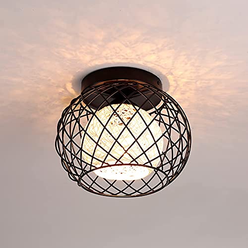 Semi-Flush Mount Deckenleuchte,WOWEWA LED Geometrischen Metall Vintage Deckenleuchte,Deckenlampe,RetrolampeIndustrial Geeignet für Wohnzimmer Schlafzimmer Büro