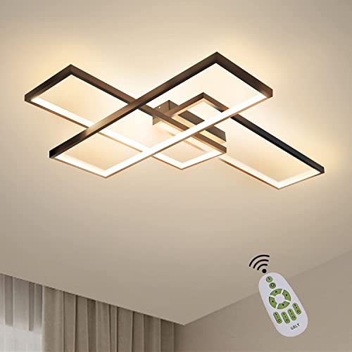 GBLY LED Deckenleuchte Dimmbar Modern Deckenlampe Schwarz Wohnzimmerlampe 65W Geometrisch Wandlampe Multifunktional Deckenbeleuchtung für Wohnzimmer, Schlafzimmer, Büro, Flur und Balkon