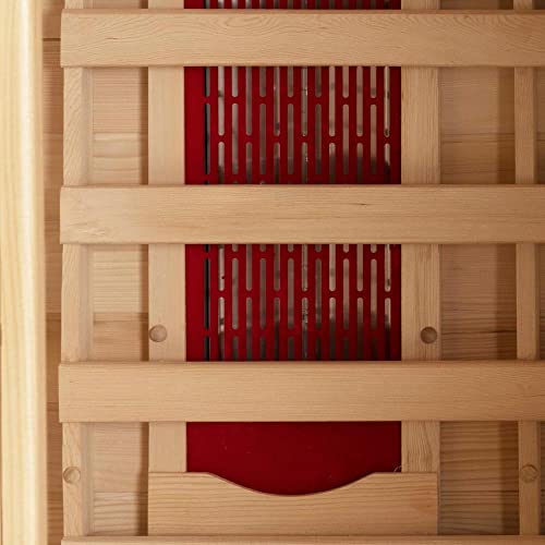 Home Deluxe – Infrarotkabine – REDSUN M – Vollspektrumstrahler – Holz: Hemlocktanne - Maße: 120 x 105 x 190 cm I Infrarotsauna für 2 Personen, Infrarot