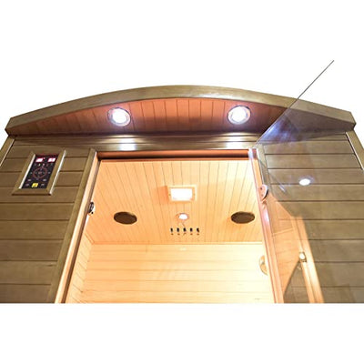 France Sauna - SN-SPECTRA03R - Infrarot-Sauna Spectra - Dual Healthy Technologie - Stereo-Audio Radio - Chromotherapie 7 Farben - 2 Sitzer