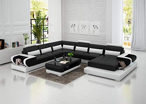 JVmoebel Ledersofa Couch Wohnlandschaft Ecksofa Eck Garnitur Design Modern Sofa G8003