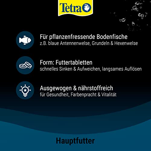 Tetra Pleco Tablets – Nährstoffreiches Fischfutter für alle pflanzenfressenden Bodenfische (z.B. Welse), 275 Tabletten