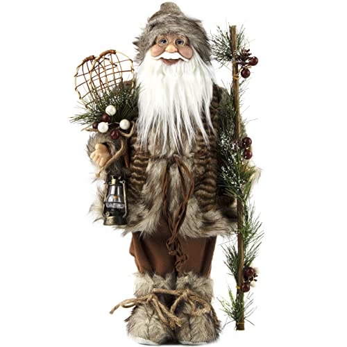 ABXMAS Weihnachtsmann Puppe Figur Neuartige Ornamente, Handgefertigt Weihnachtspuppe Dekoration 50cm, Exquisite Santa Claus Puppe für Weihnachtsdeko, Geschenk, Display, Party