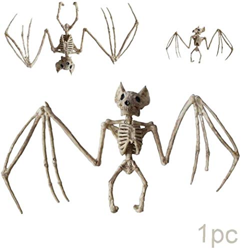 Tbrand Horrible Halloween Fledermaus Skelett Simulation Fledermaus Skelett Lebensecht Fledermaus Knochen Halloween Dekorationen Halloween Requisiten Tier Skelett für Halloween Dekoration