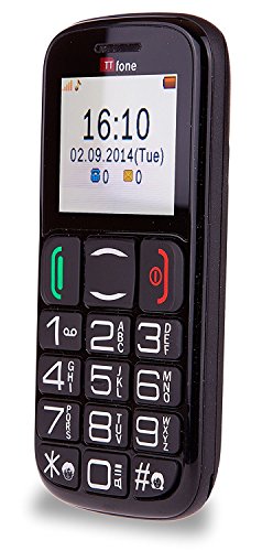 TTfone Mercury 2 (TT200) Pay As You Go - Prepay - Payg - Big Button Basic Senior Handy - Einfach - mit Dock (Vodafone PAYG), Schwarz