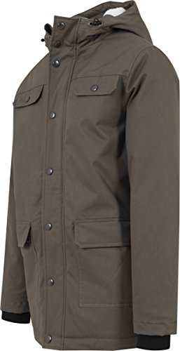 Urban Classics Herren und Jungen Jacke Heavy Cotton Parka mit gefütterter und verstellbarer Kapuze für Herbst und Winter, Olive, X-Large