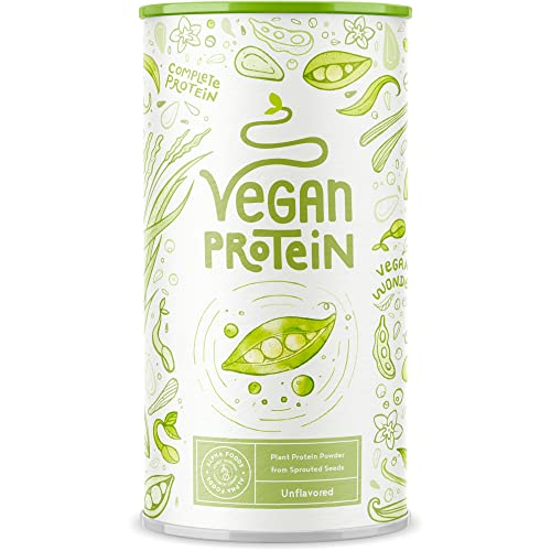 Vegan Protein - NEUTRAL - Pflanzliches Proteinpulver aus gesprossten Reis, Erbsen, Sojabohnen, Leinsamen, Amaranth, Sonnenblumen- und Kürbiskernen - 600g Pulver