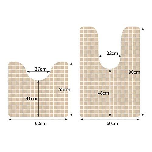 HJUYV-ERT Badematte Badezimmermatten rutschfeste, U-förmige Toiletten-Bodenmatte, stark rutschfest, ölbeständig und wasserdicht, abwischbar und Nicht abwaschbar, verwendet für Toiletten-Fußmatten