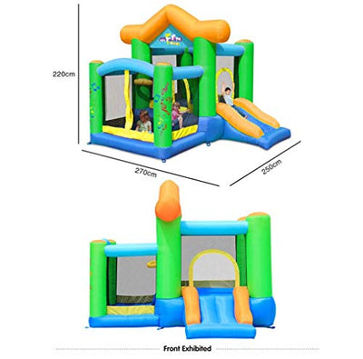 Aufblasbares Rebond-Haus, Schlossrutsche, mit Gebläse, Vakuum für Kinder mit Ozeanball, Schloss mit Toboggan, Innen- und Außenbereich, bestes Weihnachtsgeschenk für die