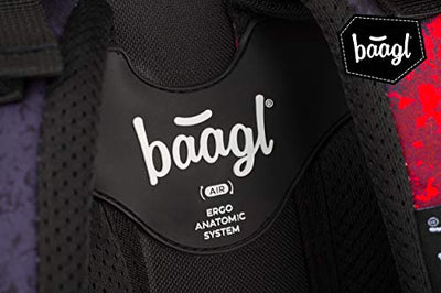 Baagl Schulrucksack für Jungen - Schulranzen für Kinder mit ergonomisch geformter Rücken, Brustgurt und reflektierende Elemente (Volcano)