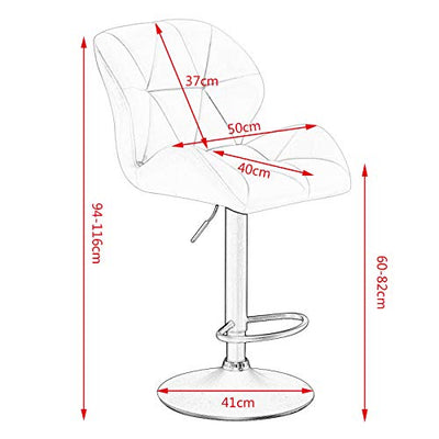 WOLTU® Barhocker BH139dgr-2 2er Set Barstuhl Tresenhocker Bistrohocker Designer Hocker mit Rückenlehne, höhenverstellbar, drehbar, Samt Stahl, Dunkelgrau