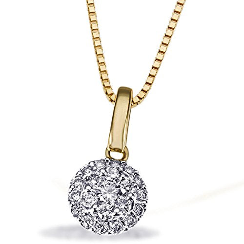 Goldmaid Damen-Halskette 585 Gelbgold 21 Diamanten 0,25ct Kettenanhänger Brillanten Schmuck Diamantkette