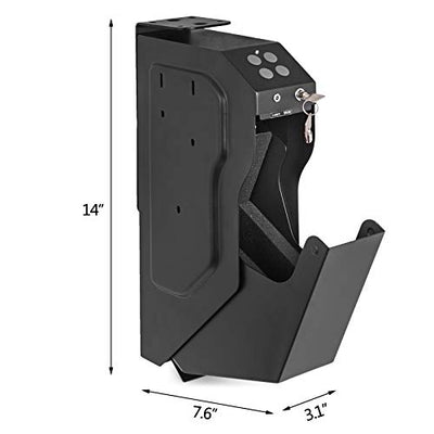 BananaB Stahl Security Gun Box mit Sicherheitskennwort und 2 Schlüssel tragbare Gun Box Safe 4 X AA-Batterie Waffen Tresor für Hause Sicherheit (Sicherheitskennwort und Schlüssel)