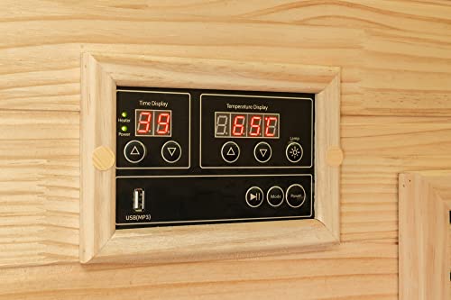 DHARANI® S2 Ganzkörper Sauna für 2 Personen (neues Modell 2022) – Hautpflege – Bedienfeld – USB (MP3) – Radio – Vorteile für das Immunsystem – Wärme mit Kohleöfen