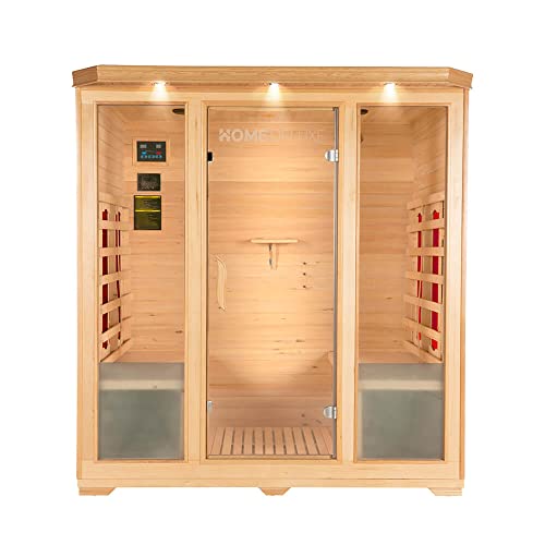 HOME DELUXE – Infrarotkabine BALI XL – Keramikstrahler, Holz: Hemlocktanne, Maße: 175 x 120 x 190 cm I Infrarotsauna für bis zu 4 Personen, Sauna, Wärmekabine