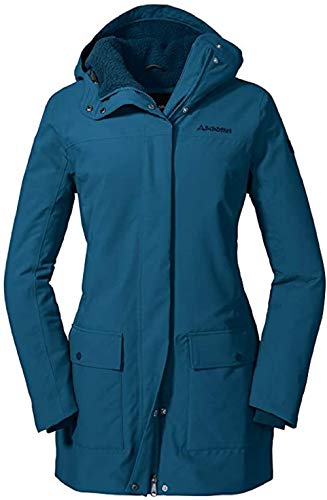 wind- und wasserdichter Damen Parka mit verstellbarer Taille, Wintermantel mit 4-Wege-Stretch und Teddyfutter