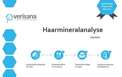 Verisana Haarmineralanalyse (Kopfhaar) – Schwermetall-Test & Mineralstoffmangel-Test – Mineralstoff-Analyse bei Haarausfall & Stoffwechselstörung – Grundlage für Schwermetallausleitung